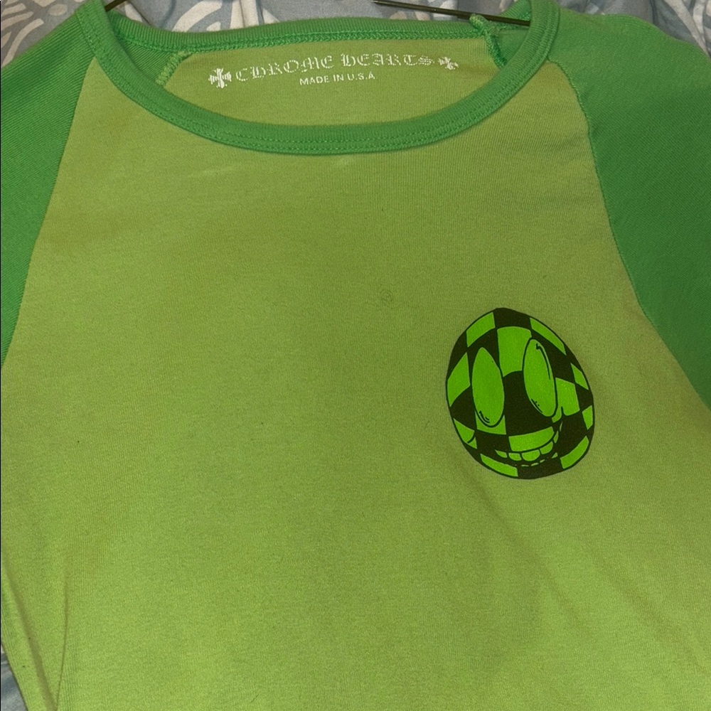 Chrome Hearts Green Long Sleeve Tee with Graphic Design